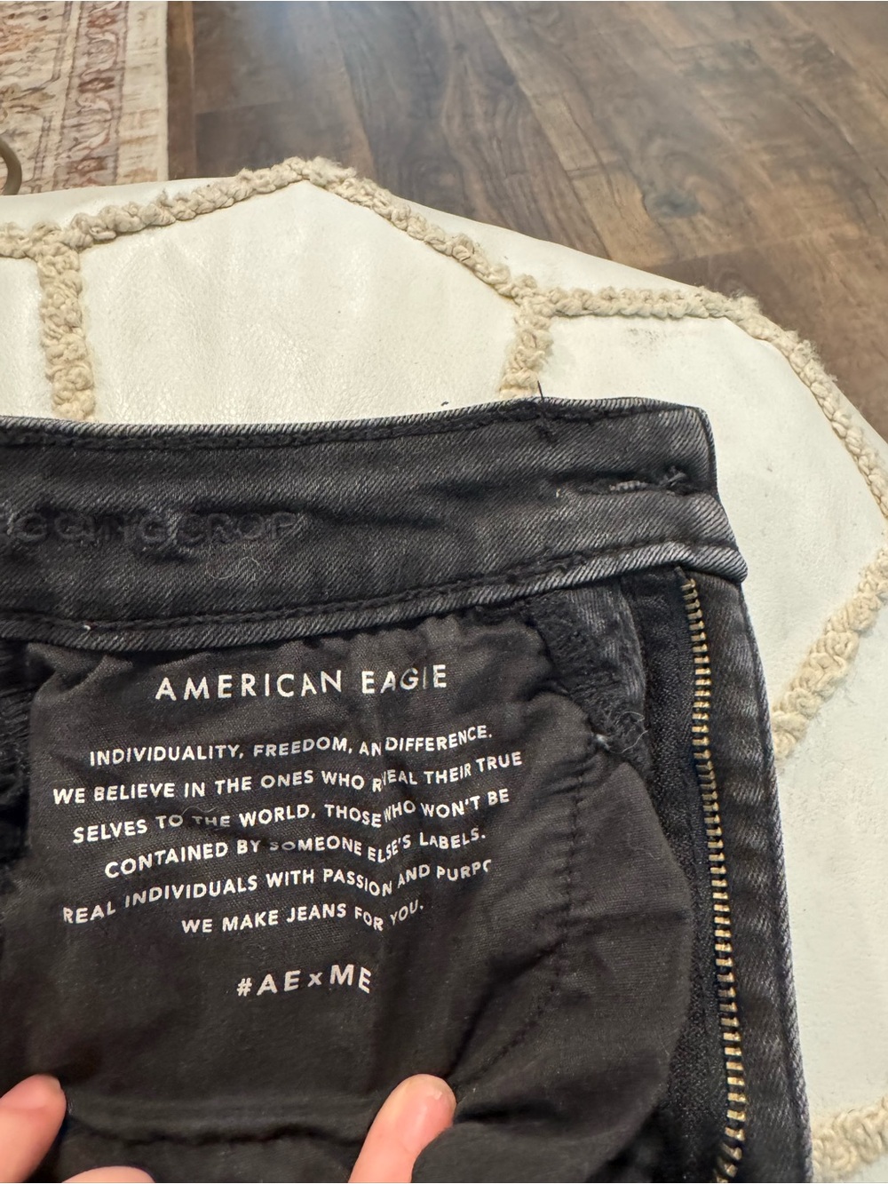 Women's Distressed Mid-Rise Black Jeans - Picture 6 of 8